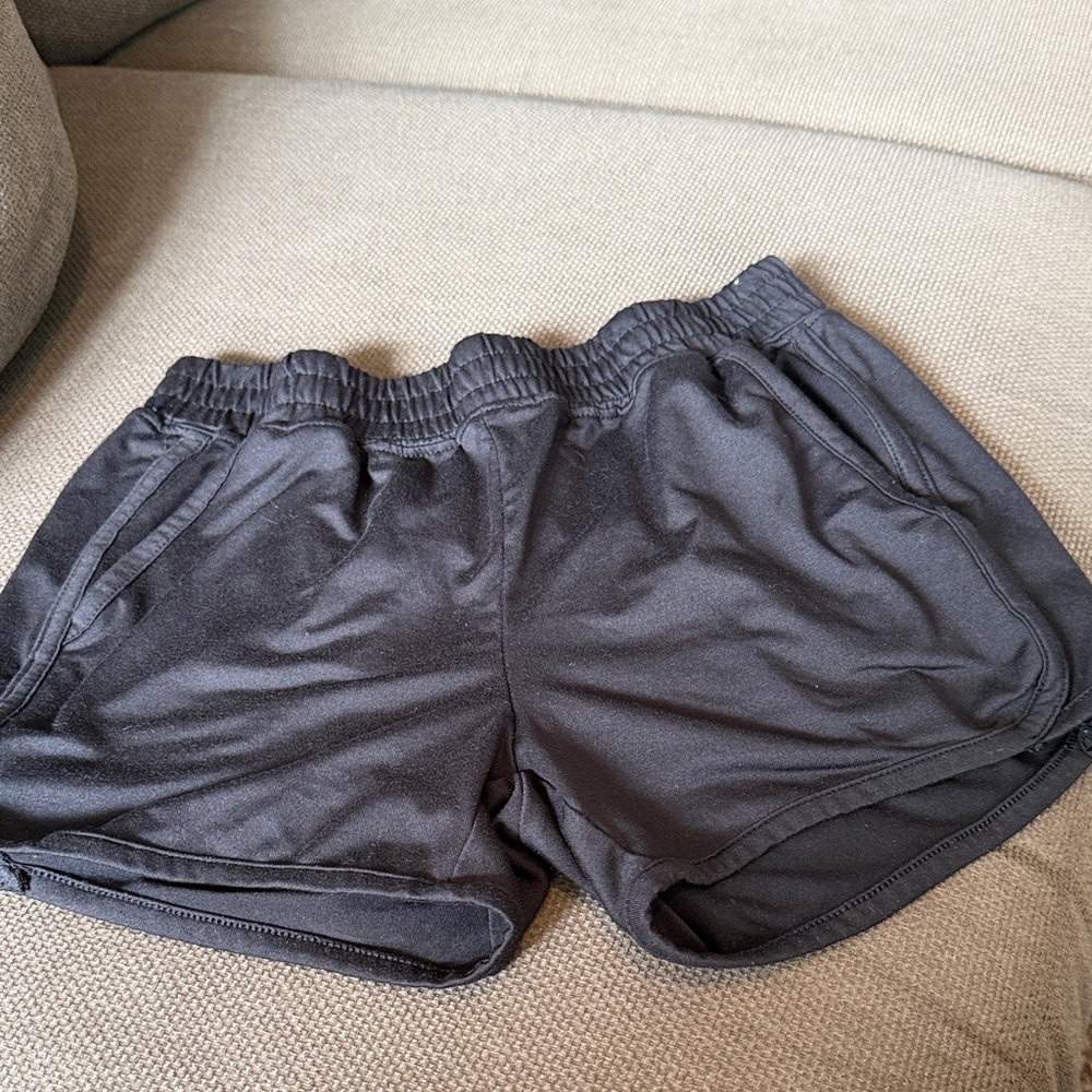 Kids Black Athletic Shorts with Elastic Waistband